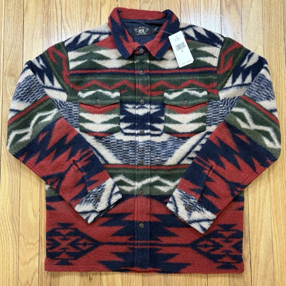 NWT Double RL RRL Ralph Lauren Wool Fleece Aztec Southwestern Shirt Jacket Sz M